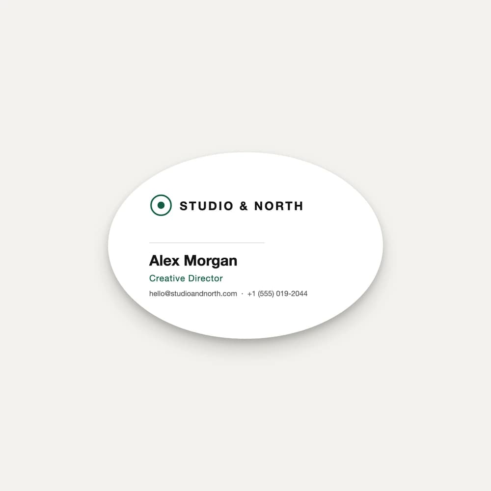 Oval Shaped Business Cards